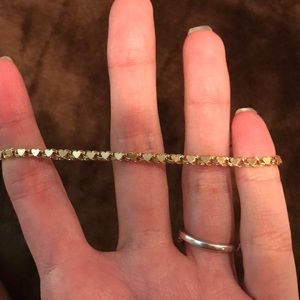 14K gold heart chain bracelet